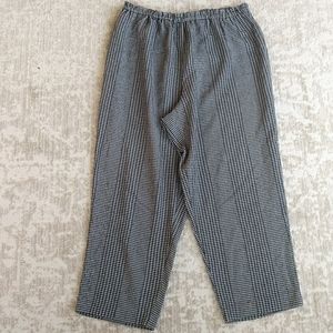 Vintage Ellen Figg Checkered High Waisted Cropped Pants 1X -16 Black White